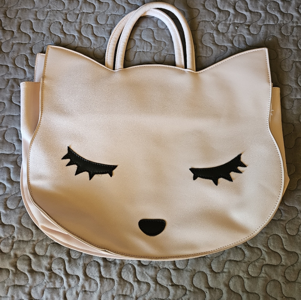 Pink Cat tote/purse or laptop bag
